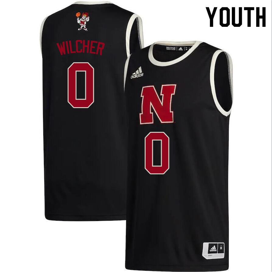Youth #0 C.J. Wilcher Nebraska Cornhuskers College Basketball Jerseys Sale-Black - Click Image to Close